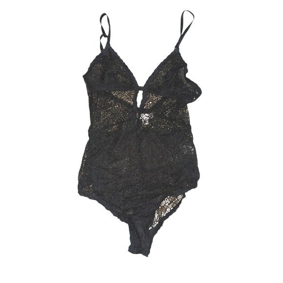 Natori Black Lace Bodysuit Lingerie Teddy Sz Small - Picture 1 of 5